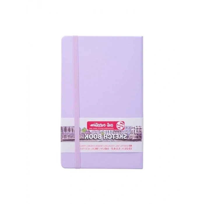 13 cm x 21 cm Boyutunda Pastel Mor Eskiz Defteri, 80 Yaprak