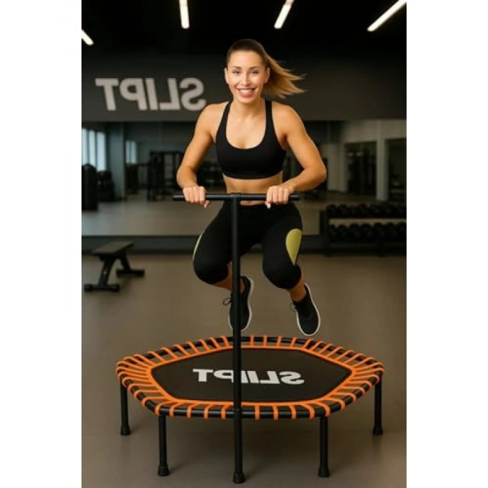 135 cm Altıgen Step Trambolin - Siyah-Turuncu Renk Seçeneği