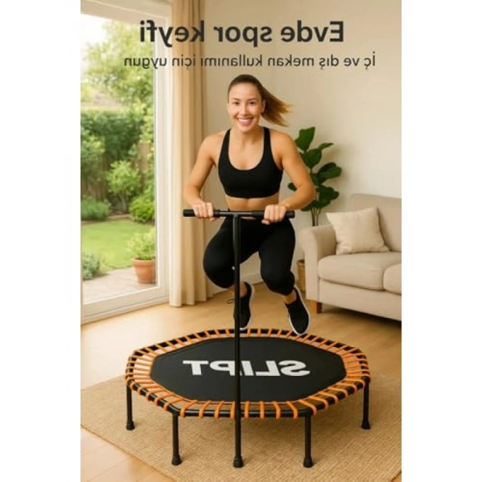 135 cm Altıgen Step Trambolin - Siyah-Turuncu Renk Seçeneği