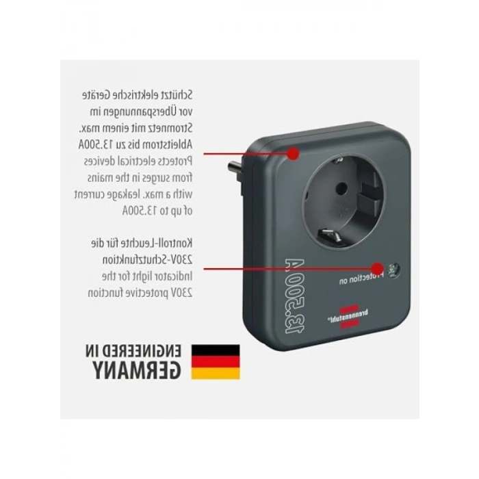 13.500A Akım Koruyucu Yıldırım Korumalı Tek Soketli Priz