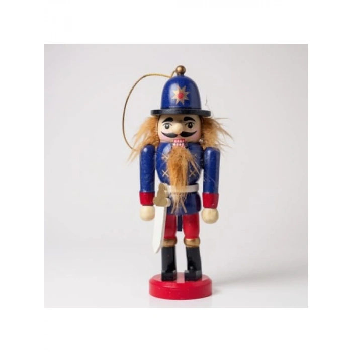 13cm Ahşap Asker Fındıkkıran - Yılbaşı Dekoru (6lı Paket)