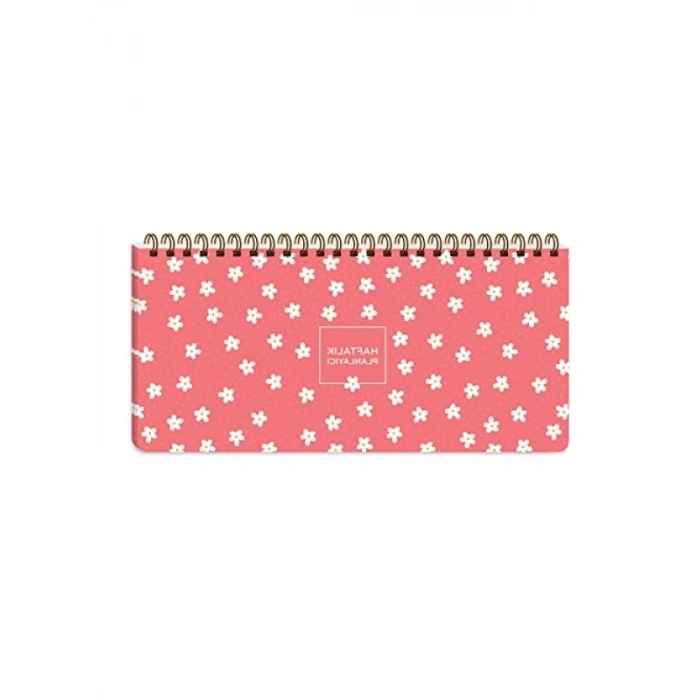 13x27 Ebatında Haftalık Spiralli Planner - Minik Papatya