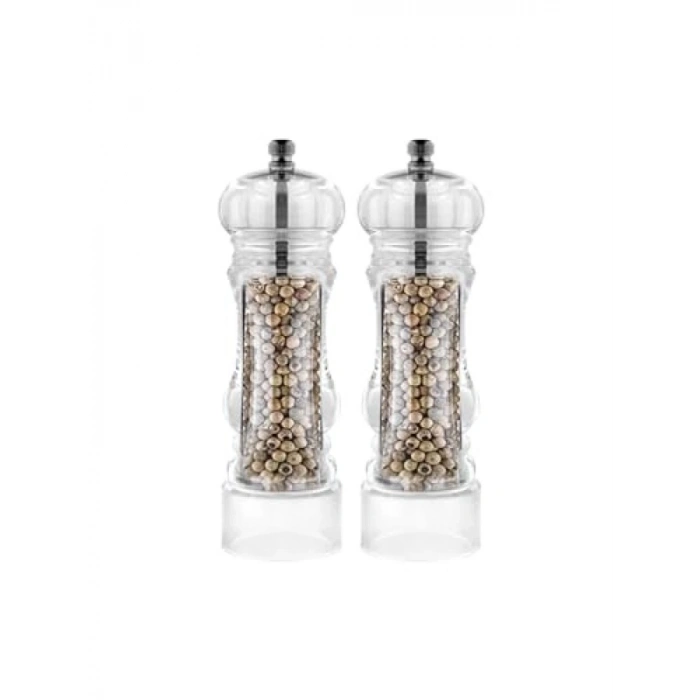 14 cm Akrilik Tuz ve Karabiber Değirmeni Seti, 2 Adet