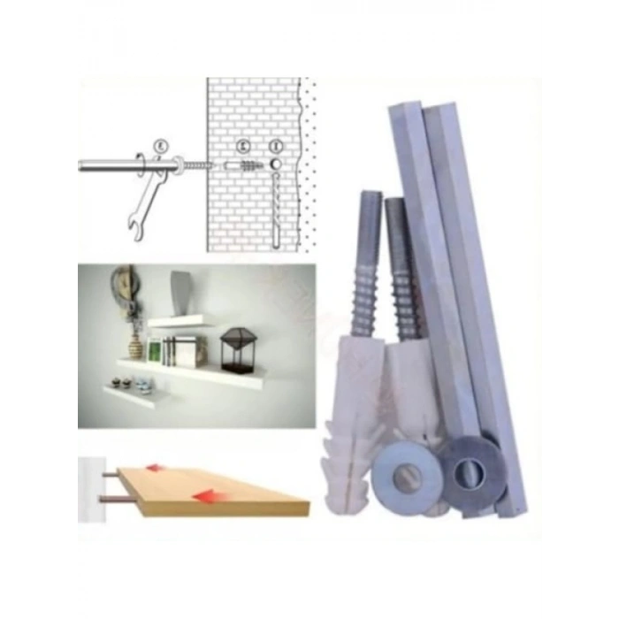 14 cm x 8 mm Gizli Raf Tutucu - İki Adet