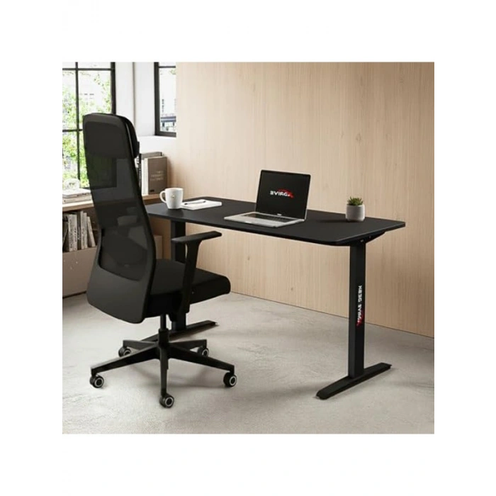 140x60 cm Ölçüsünde Siyah Rüzgar Çalışma Masası