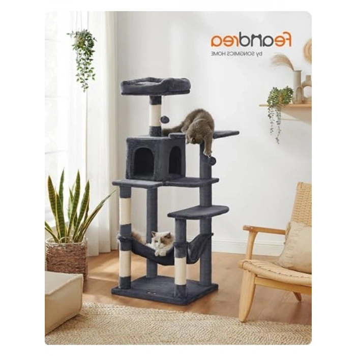 143 cm Yüksekliğiyle Çok Katlı Kedi Tırmalama Ağacı