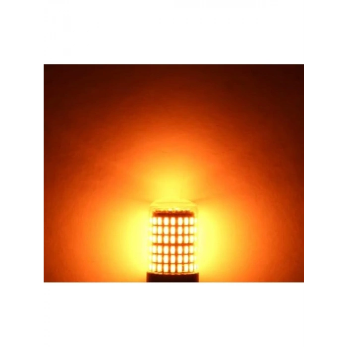 144 Ledli Turuncu PY21W Tip BAU15S Ampul, Tek Duy