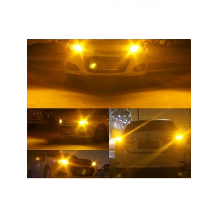 144 Ledli Turuncu PY21W Tip BAU15S Ampul, Tek Duy