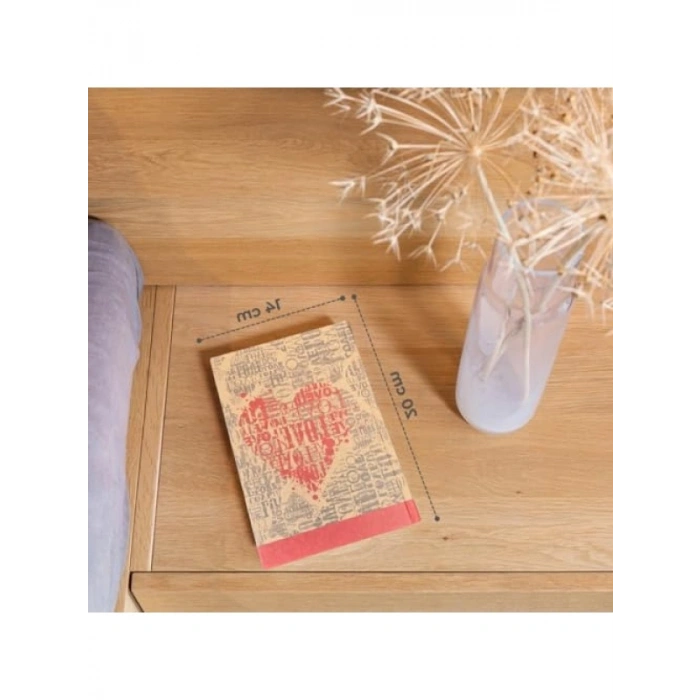 14x20 cm Boyutunda Kraft Hatıra Defteri, 96 Yaprak