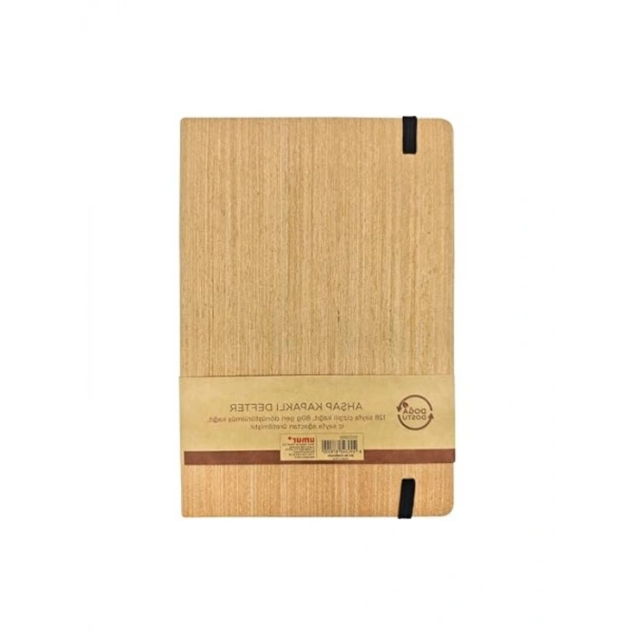 14x21 cm Boyutunda Spiralli Bambu Kapak Defter