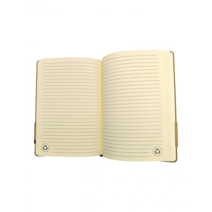 14x21 cm Boyutunda Spiralli Bambu Kapak Defter