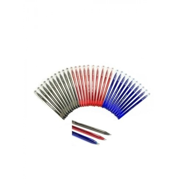 15 Adet Tükenmez Kalem Seti, 5 Mavi, 5 Kırmızı, 5 Siyah