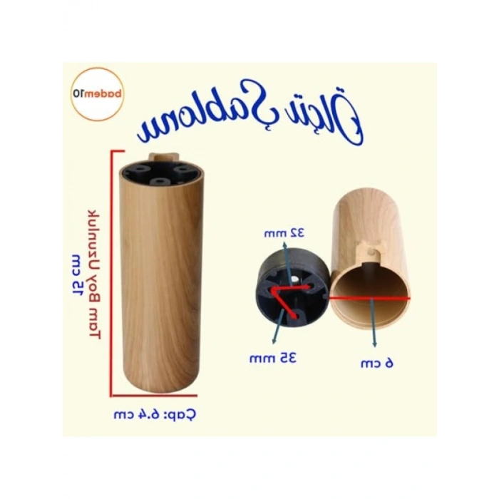 15 cm Açık Ceviz Renkli Yükseltici Ayak - 8 Adet