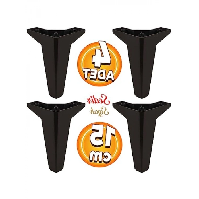 15 cm Siyah Plastik Koltuk Ayak Seti (4 ADET)