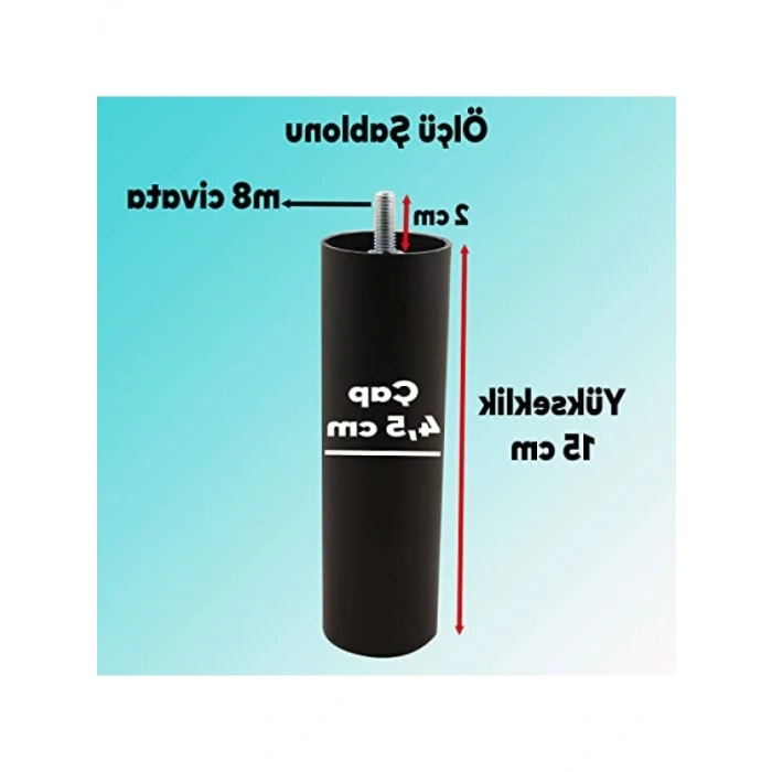 15 cm Siyah Plastik Mobilya Destek Ayağı