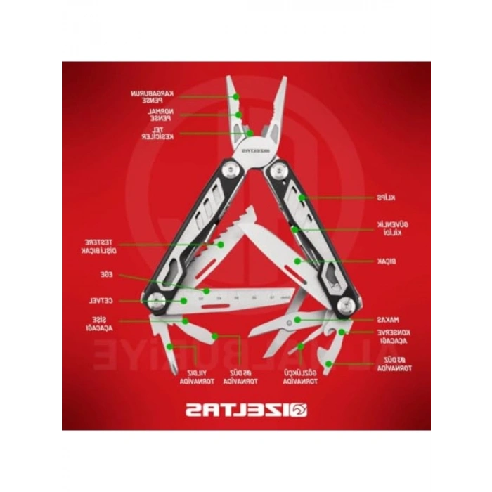 15 Fonksiyonlu Çok Amaçlı Pense Çakı Seti - 155 mm