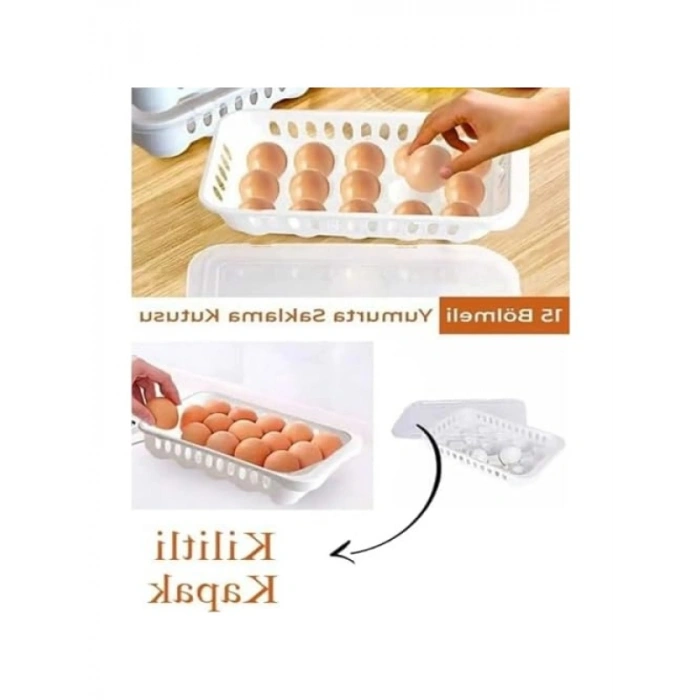 15li Kapaklı Plastik Yumurtalık - 28x18x7 cm