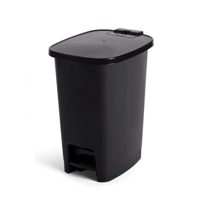 15 Litre Pedallı Çöp Kovası, Şık Siyah Tasarım