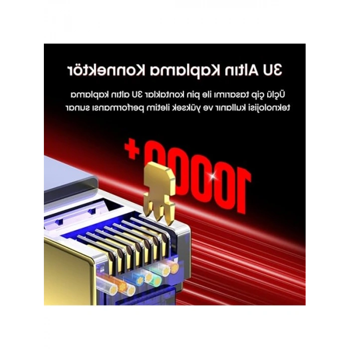 15 Metre CAT8 Ethernet Kablosu, 40Gbps Hızında