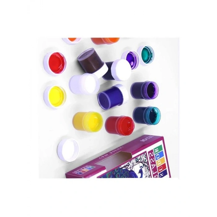 15 ml Siyah Kontur Kalemi ile 10 Renk Cam Vitray Boyama Seti