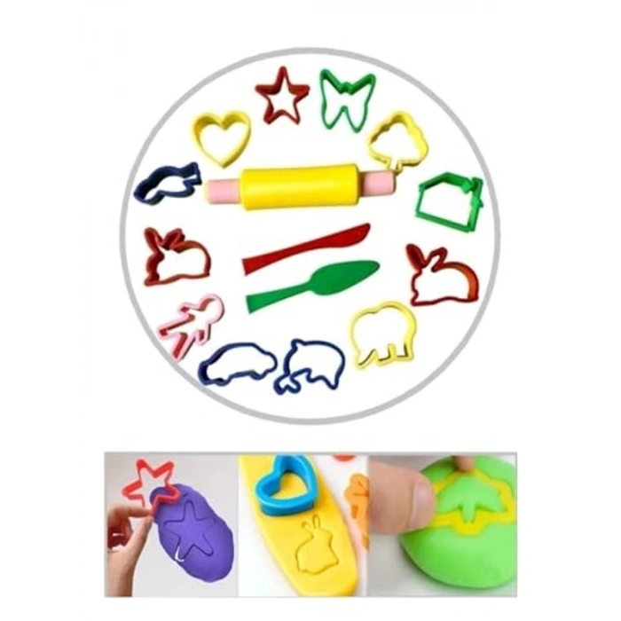 15 Parça Eğitici Oyun Hamuru Kalıp Seti