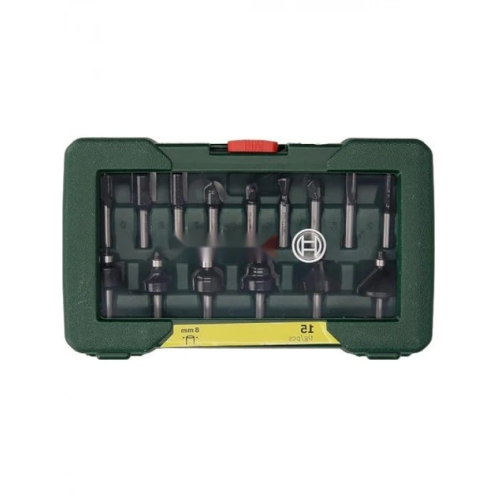 15 Parça Freze Seti - 8 mm Aksesuar ile