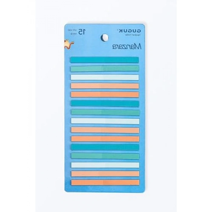 15 Renkli Şeffaf Pet Index, Post-it ve Sticky Note Seti
