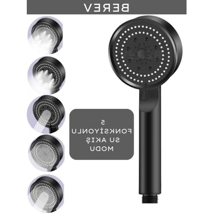 150 cm Yüksek Basınçlı Duş Hortumu, Siyah Renkli Duş Seti ile Modern Tasarım