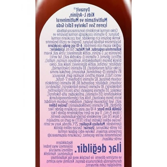150 mL Çocuklar için L-Arjinin ve Vitamin Desteği Şurup