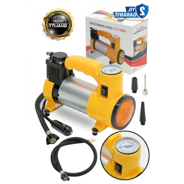 150 PSI Dakikada 80 Lt Lastik Şişirme Kompresörü - 12V Güç