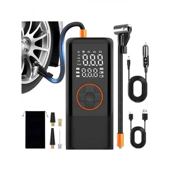 150 PSI Hava Kompresörü, 4500 mAh Taşınabilir Araç Lastik Pompası