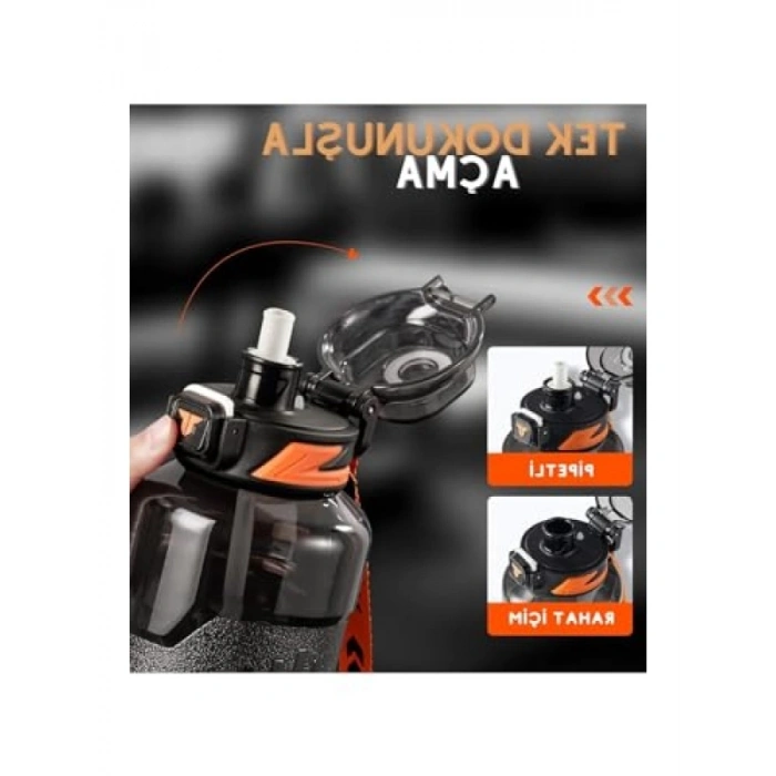 1500 ml Taşıma Askılı Tritan Su Matarası (Mor)