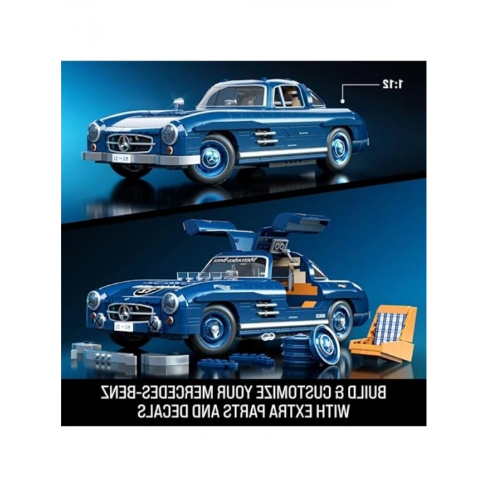 1500 Parçalı Metal Yarış Arabası Oyuncak, 1:12 Ölçekli Gri Model