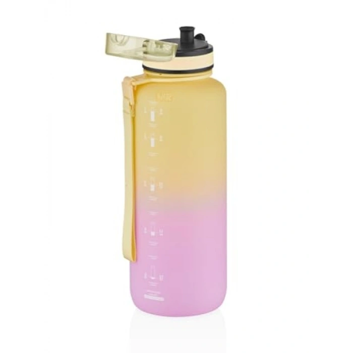 1500ml Kapasiteli Sızdırmaz Motivasyonel Su Matarası - Çift Renkli Tasarım