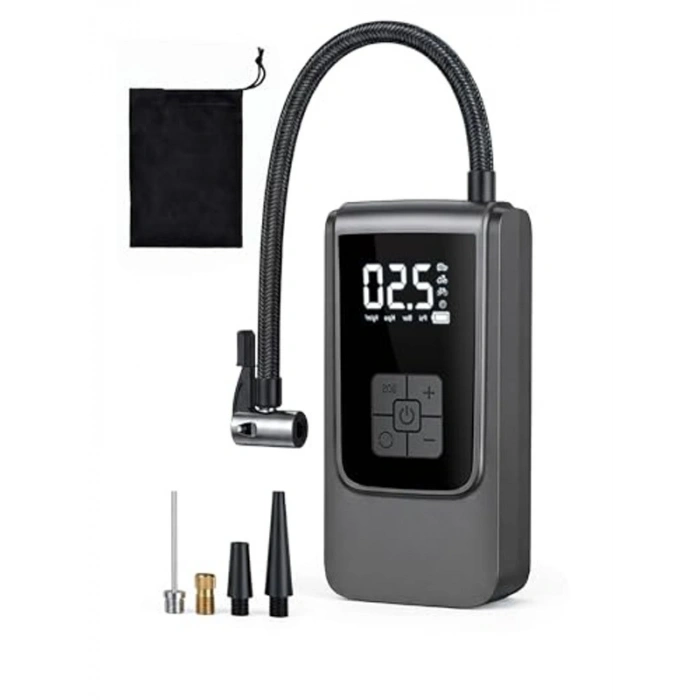 150Psi Şarjlı Oto Kompresör, LED Işıklı ve 6000mAh Kapasiteli