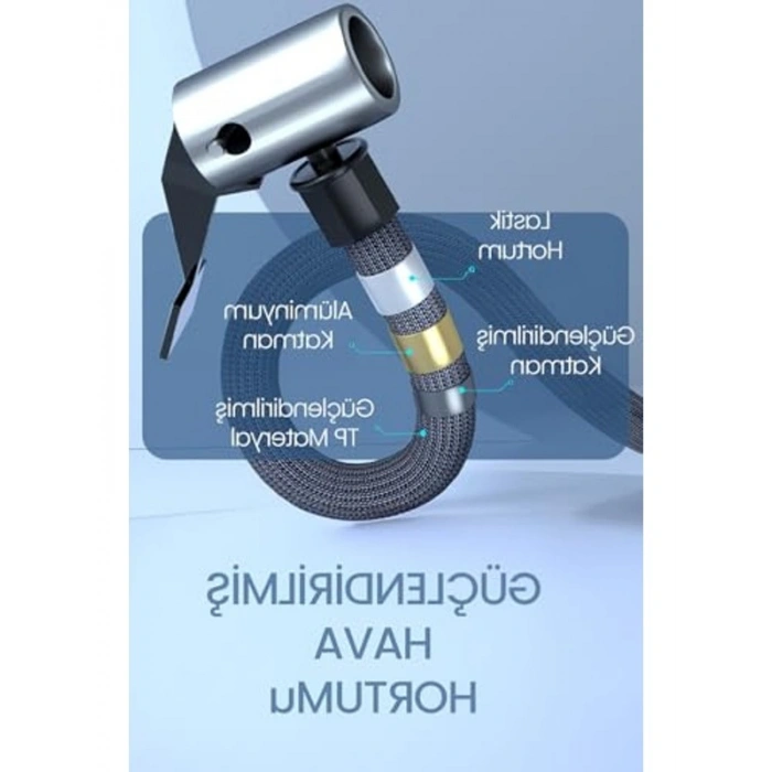 150Psi Şarjlı Oto Kompresör, LED Işıklı ve 6000mAh Kapasiteli