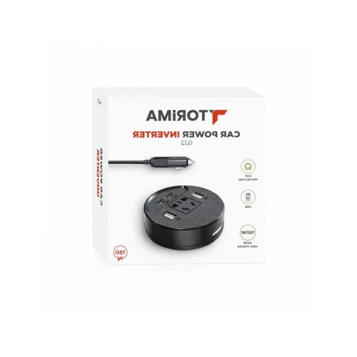 150W Araç Çakmaklık Soket Dönüştürücü, 2 USB ve 1 220V Çıkış