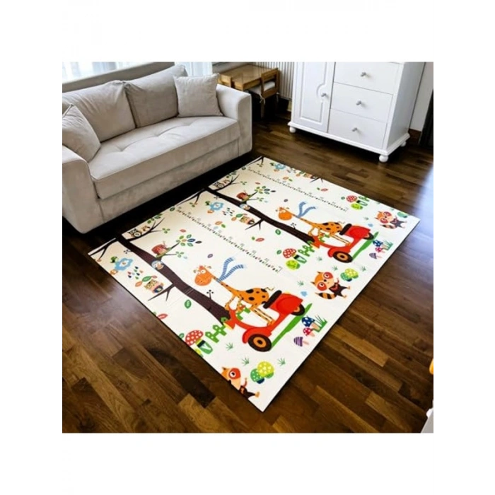 150x200 cm Çift Taraflı Katlanabilir Oyun Matı, Harfli ve Taşınabilir