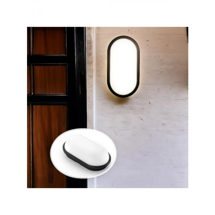 15W Su ve Toz Geçirmez Oval LED Tavan ve Duvar Lambası