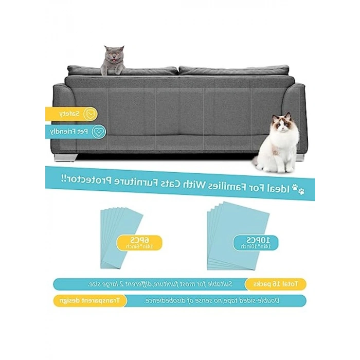 16 ADET Kedi Çizik Caydırıcı Bant, Mobilya Koruyucu Eğitim Seti