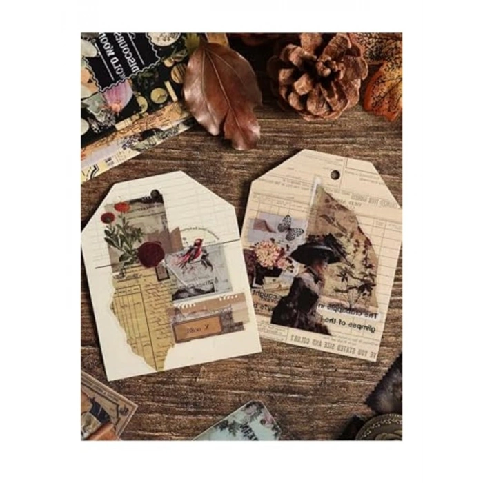 16 Adet Vintage Pul Sticker Seti, Uzay Temalı