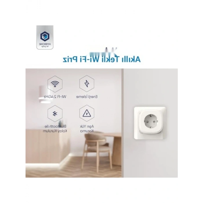 16 Amper Akım Korumalı Wi-Fi Akıllı Priz, Enerji İzleme