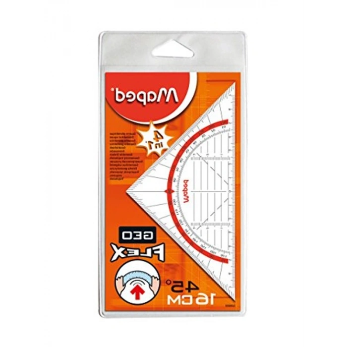 16 cm Boyutunda Şeffaf Gönye, Geo-Flex Tasarımı ile Kullanım Kolaylığı