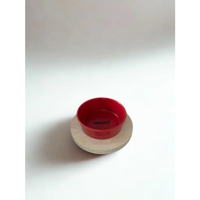 16 Cm Tek Tablalı Kırmızı Seramik Mama ve Su Kabı