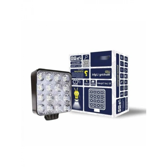 16 LEDli Kare Çalışma Lambası