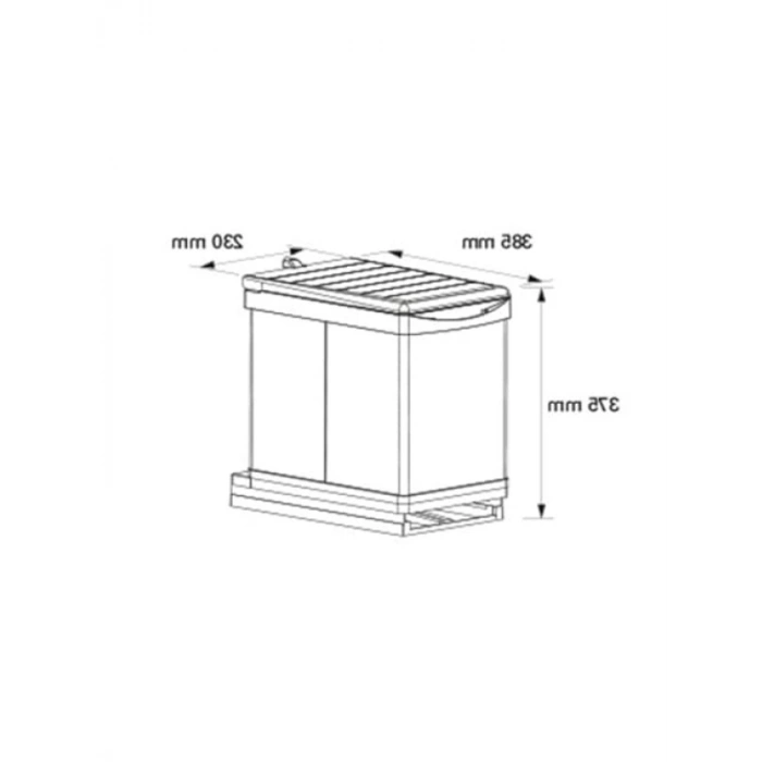 16 Litre Kapasiteli Raylı Dolap İçi Çöp Kovası
