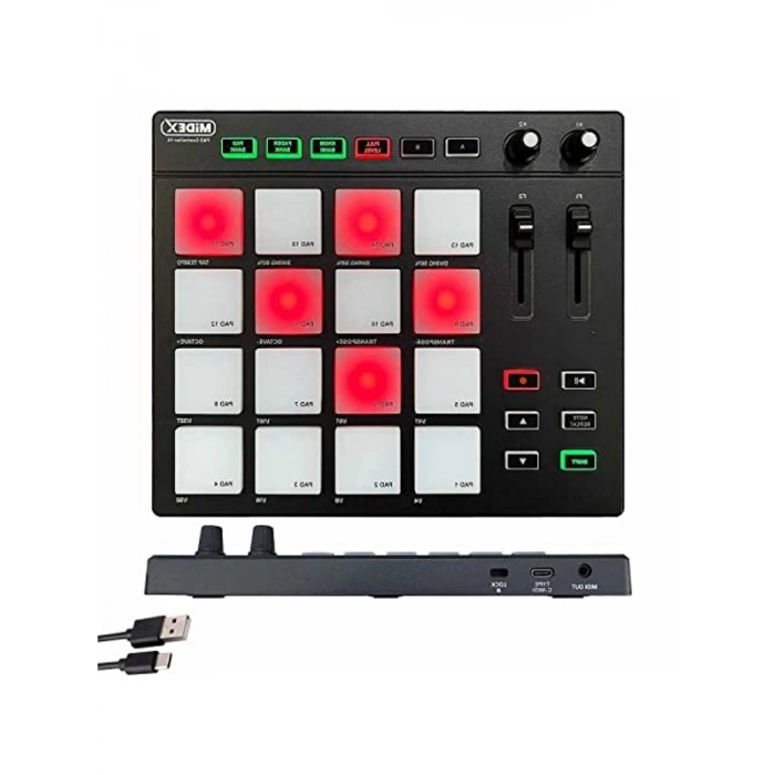 16 Pad Bankası ile Stüdyo Midi Pad Controller, Midex Pad