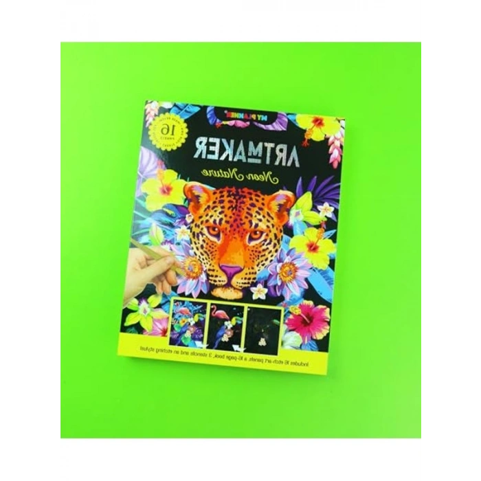 16 Panel Kazımalı Boyama Seti, Şablon ve Kalemli Scratch Art