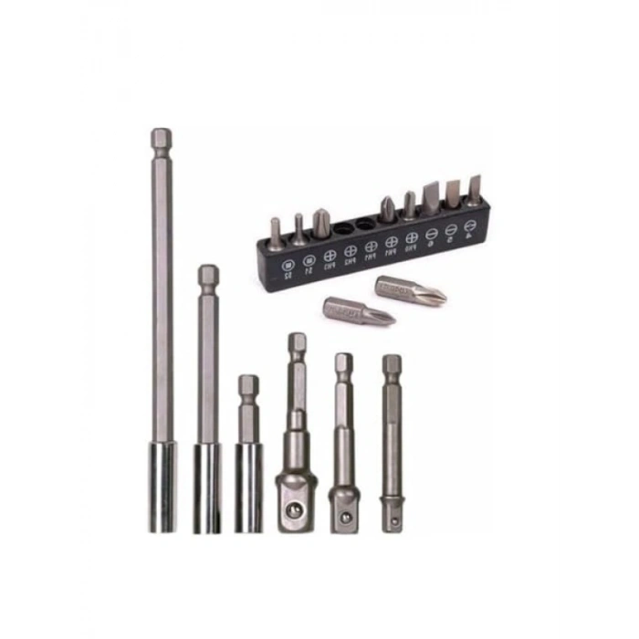 16 Parça Mıknatıslı Bits Uç Seti - 1/4, 1/2, 3/8