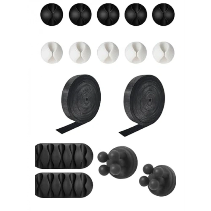 16 Parça Yapışkanlı Kablo Düzenleyici Seti